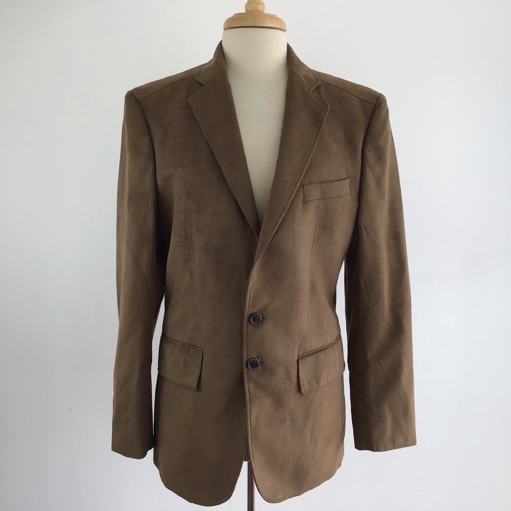 Faux suede brown blazer Roundtree & Yorke size Small